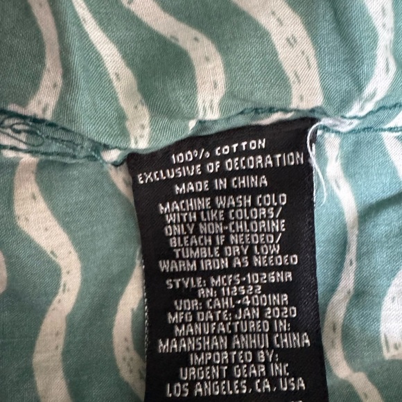 Civil society men’s large green and tan short sleeve button down - Picture 5 of 7